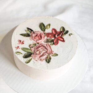 buttercream painted flower cake