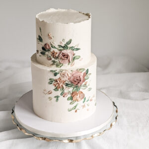 2 Tier Buttercream Painted Cake