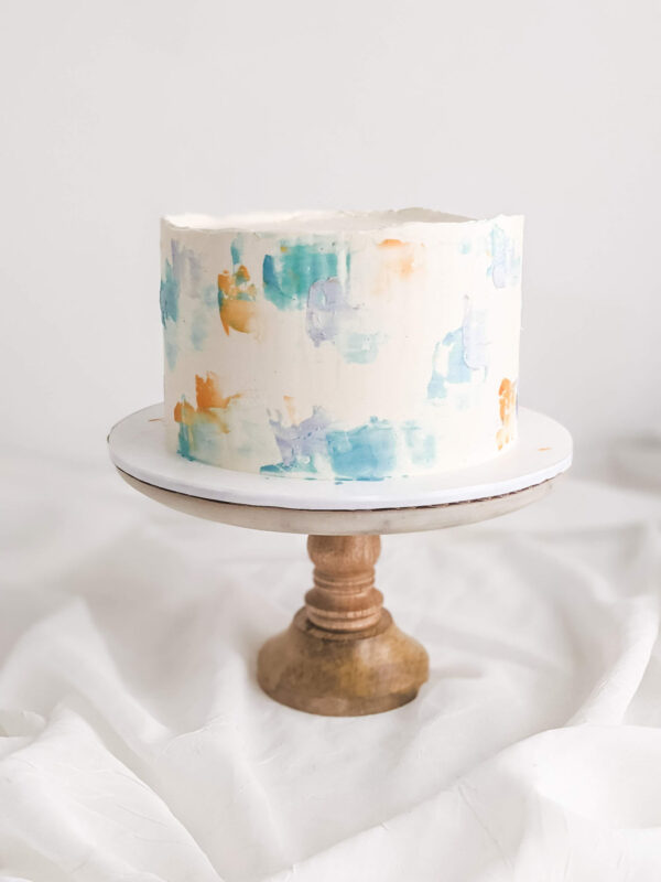 buttercream cake watercolor party